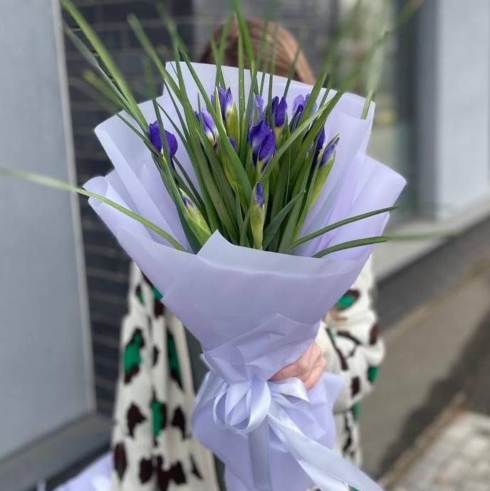 Букет из 21 синего ириса