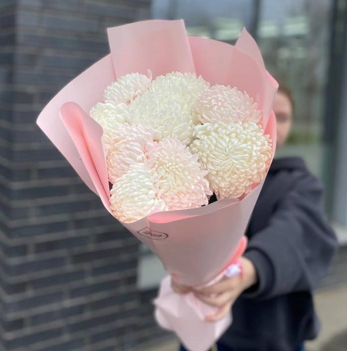 Букет из 9 нежных хризантем премиум