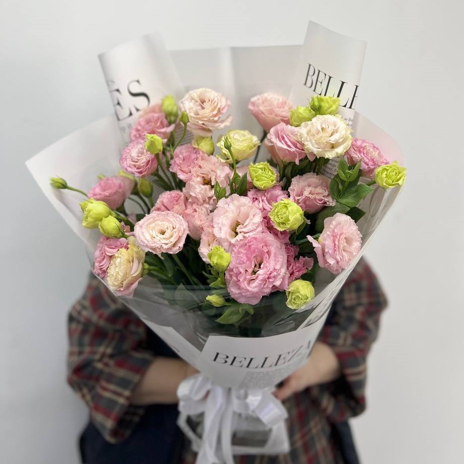 Букет "15 розовых эустом"