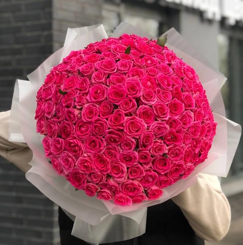 Букет из 151 розовой розы 40 см