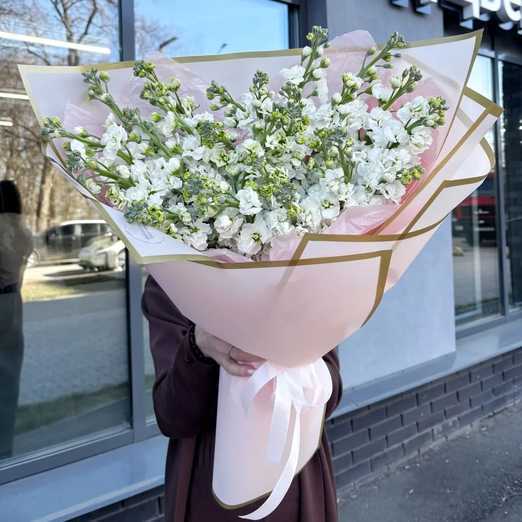 Букет "25 белых маттиол"