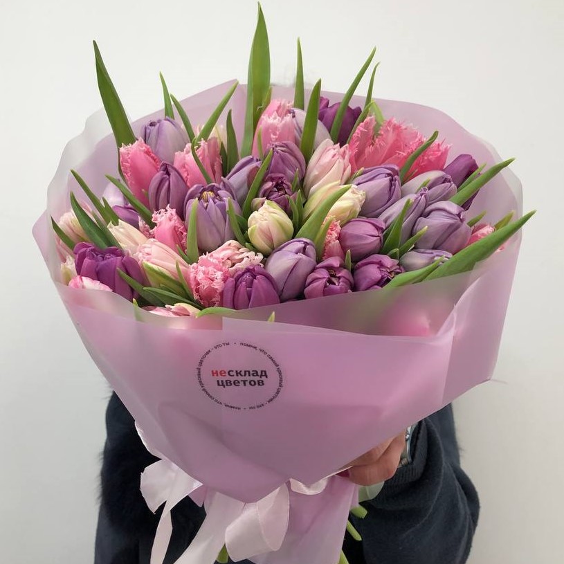 51 розово-сиреневый пионовидный тюльпан